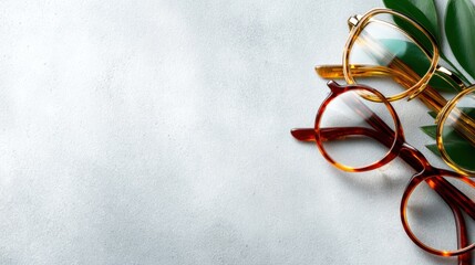 A beautifully arranged pair of stylish spectacles resting on a soft, textured background, symbolizing clarity, vision, and modern fashion to complement one's lifestyle.