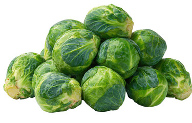 Fototapeta premium Fresh Brussels sprouts, tightly clustered, vibrant green