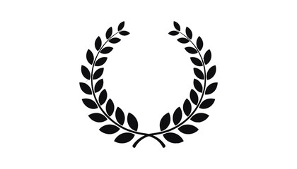 Obraz premium Vector art of black laurel wreath