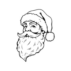 Santa Claus head, Christmas character vector, festive Santa face icon, holiday design, cartoon Santa portrait, cheerful winter illustration, Santa avatar, Christmas graphic