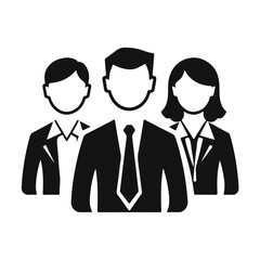 People group icon. Teamwork concept, human figures, community symbol, social unity, crowd illustration	