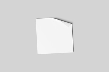Fototapeta premium Squared sticker mockup isolated on white 3D rendering