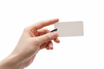 Hand Holding Luggage Tag — on transparent png Background