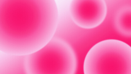 Pink bubble abstract grainy gradient art, soft round shapes background