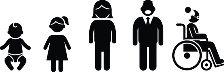 Male Life Stages Icons