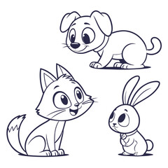 Vector art of cute animals