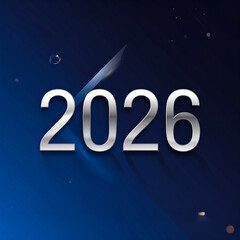 A creative 2026 template design featuring elegant 3D typography and festive composition. Perfect for New Year posters, digital banners, social media greetings, marketing templates, and print designs.