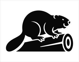 Obraz premium Beaver silhouette vector design