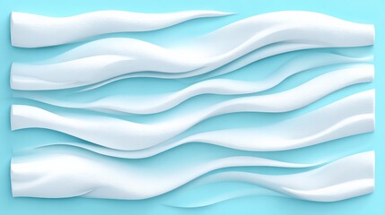 Abstract white waves on blue background for modern design elements and textures