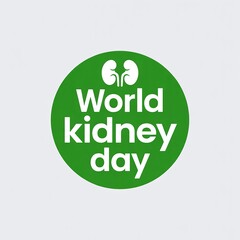 Fototapeta premium World Kidney Day Awareness Campaign Logo Design for Health Education, Organ Donation Advocacy, and Medical Research, March 14