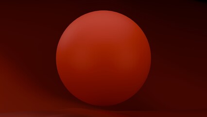 red sphere in a landscape