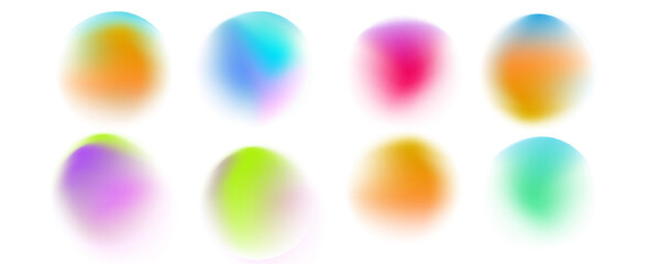 Soft glowing gradient shapes in pastel tones, representing the current trendy aura gradient and ethereal digital art style. eps10