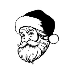 Santa Claus head, Christmas character vector, festive Santa face icon, holiday design, cartoon Santa portrait, cheerful winter illustration, Santa avatar, Christmas graphic