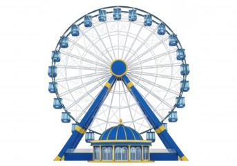 Grand Ferris Wheel Attraction isolated on a transparent background