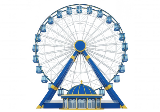 Grand Ferris Wheel Attraction isolated on a transparent background