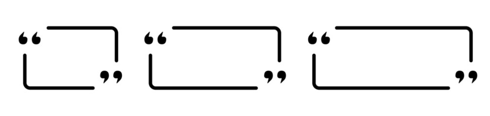Triple quote marks in rectangular frames for text emphasis and design.