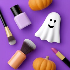 Playful Halloween Makeup Flat Lay Display