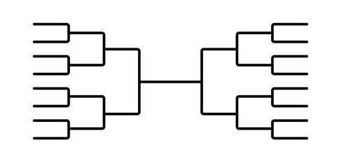 Versatile tournament bracket outline ideal for organizing and planning events and competitions.