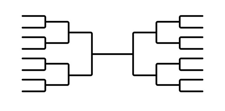 Versatile tournament bracket outline ideal for organizing and planning events and competitions.
