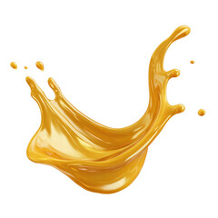 Vibrant Splash of Golden Liquid Dynamics, PNG clipart element with transparency