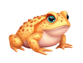 Colorful Cartoon Frog on White Background, PNG clipart element with transparency