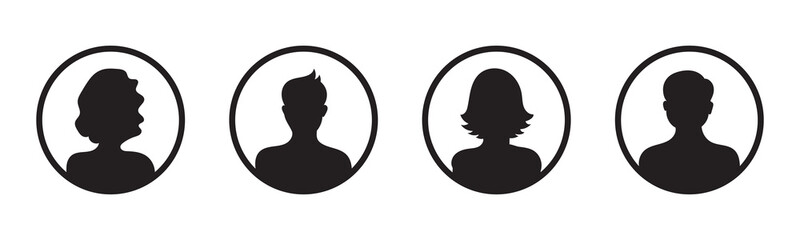 avatar icon. profile icons set. male and female avatars vector icon set illustration isolated on white background.