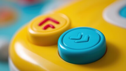 Colorful Toy Controller Buttons Close Up