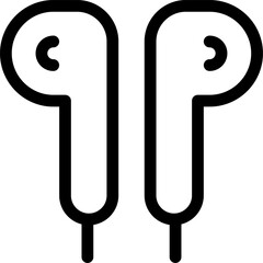 Vector art of wireless earbuds icon representing modern audio technology and personal listening experience