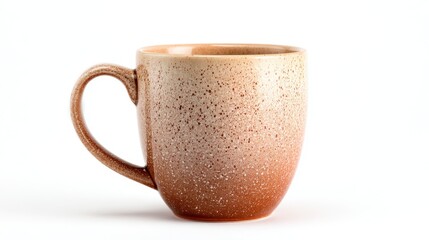 Ceramic coffee mug isolated on clean white background.