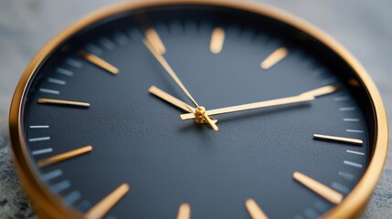Elegant Close-Up of a Modern Watch Featuring a Dark Face and Gold Accents, Showcasing Detailed Clockwork in a Sophisticated Style