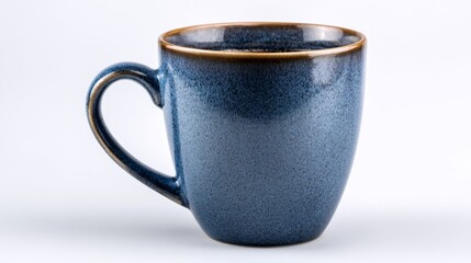 Ceramic coffee mug isolated on clean white background.