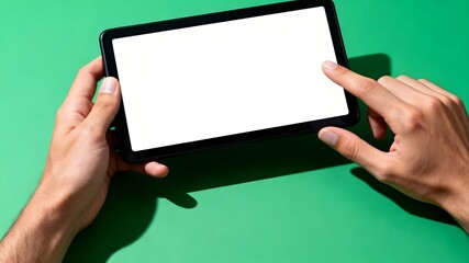 Smartphone Mockup With Blank Screen On Green Background