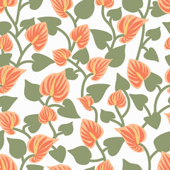 seamless pattern with flowers,  autherium flowers
