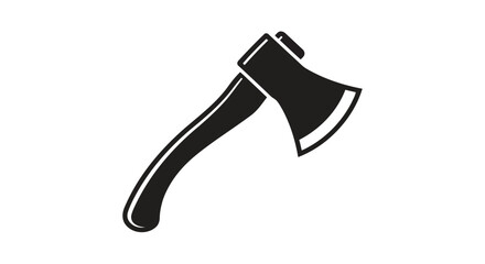 Vector illustration of a black and white illustration of an axe isolated on a