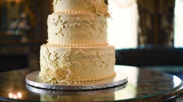 wedding cake with candles