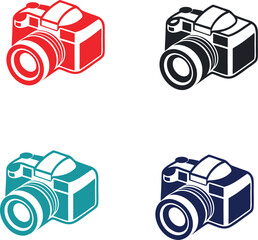 Retro camera vector icon illustration