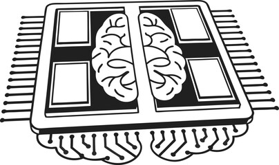 Artificial Intelligence Brain Vector Illustration