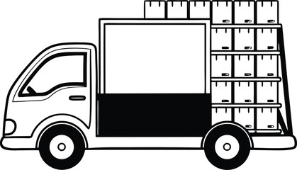 Delivery Truck Flat Vector Illustration