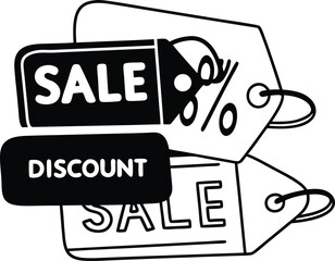 Shopping Sale Discount Tags Flat Vector Illustration