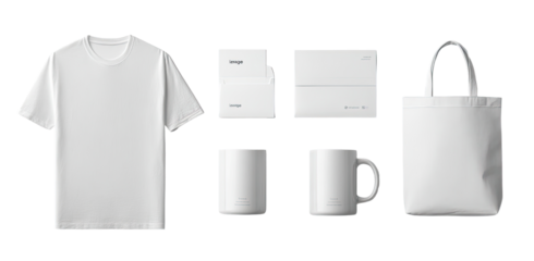 Blank white apparel and promotional products