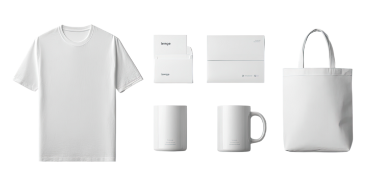 Blank white apparel and promotional products