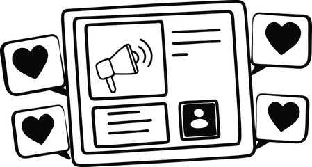 Social Media Marketing Flat Vector Illustration