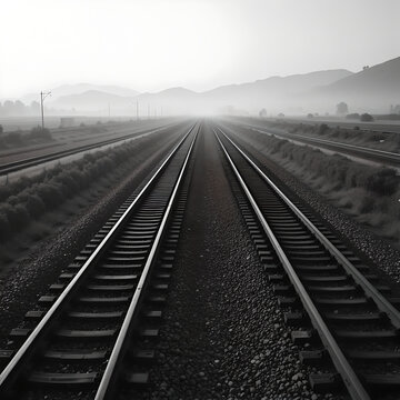 Misty Morning on Parallel Tracks