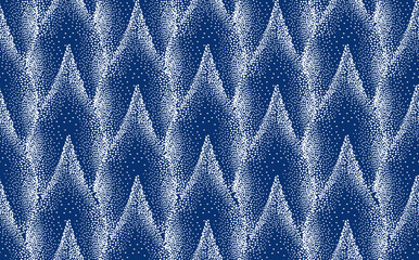 Dotted line grid seamless pattern. Wavy polka dot white texture. Artistic gradient abstract background