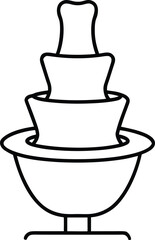 Chocolate Fountain Line Art Transparent Background