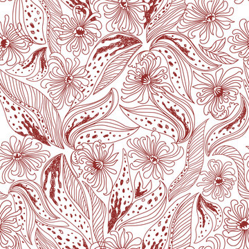 Floral seamless pattern. Flower background. Flourish garden texture with flowers.