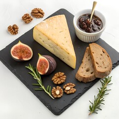 Gourmet Cheese Board with Figs and Walnut Delight