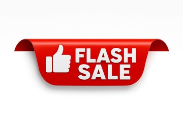 Red flash sale banner with thumbs up icon indicating a great deal and limited time offer