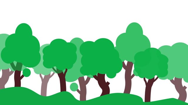 green tree icon . art on white background. simple flat style tree design cartoon flat style animation .
