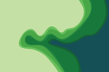 Abstract green wave vector pattern with subtle light for a nature-inspired wallpaper background design